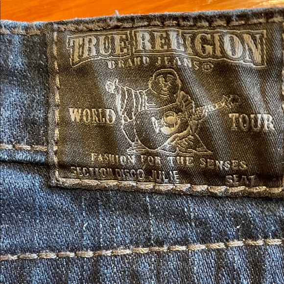 True Religion Julie Straight Jeans SZ 32 Dark Wash 35” Inseam Tall - Picture 5 of 12